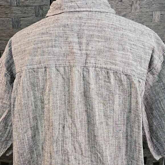 Men's Paulo Solari Gray Short Sleeve Linen Blend Shirt Size 3XL - Picture 7 of 11